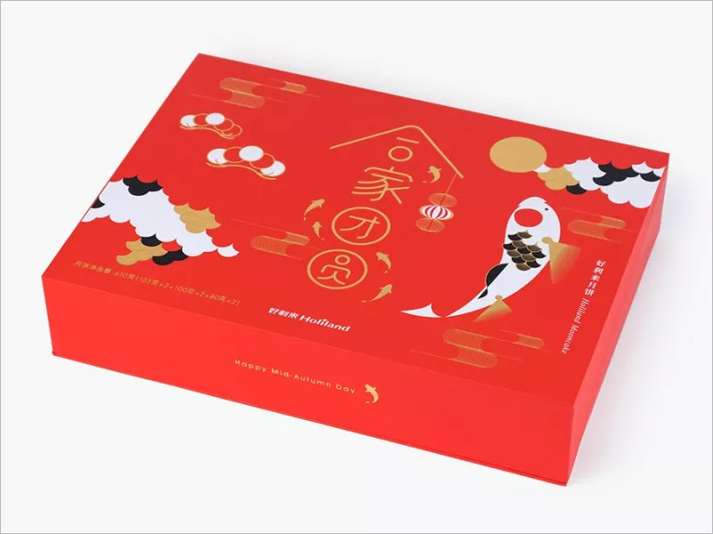 好利來月餅禮盒包裝設(shè)計(jì)，合家團(tuán)圓，連年有余