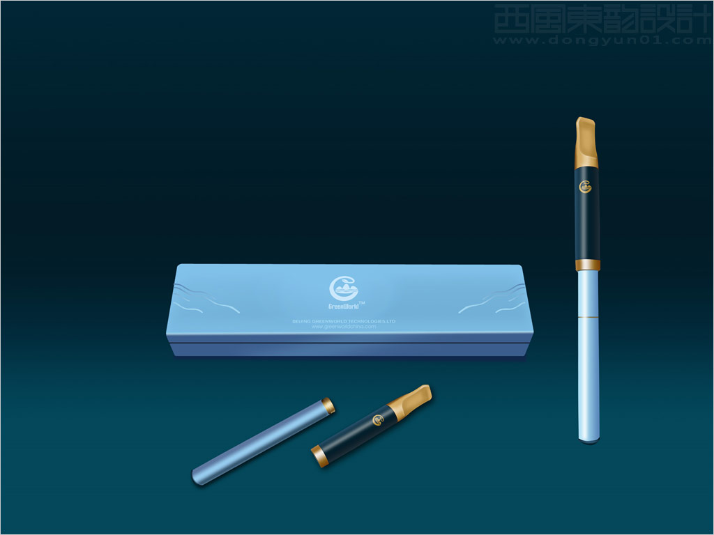 北京格林世界科技發(fā)展有限公司系列電子煙包裝設(shè)計之藍色禮盒包裝設(shè)計版