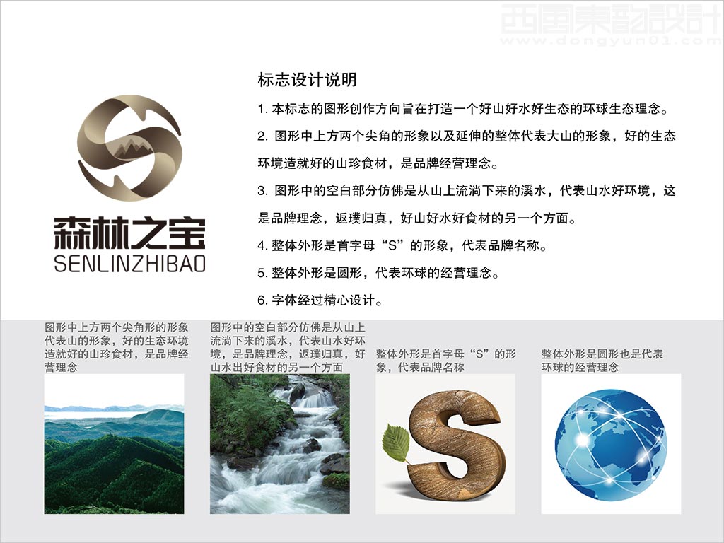 浙江金華市森林之寶農(nóng)林科技開(kāi)發(fā)有限公司標(biāo)志設(shè)計(jì)創(chuàng)意理念說(shuō)明釋義圖