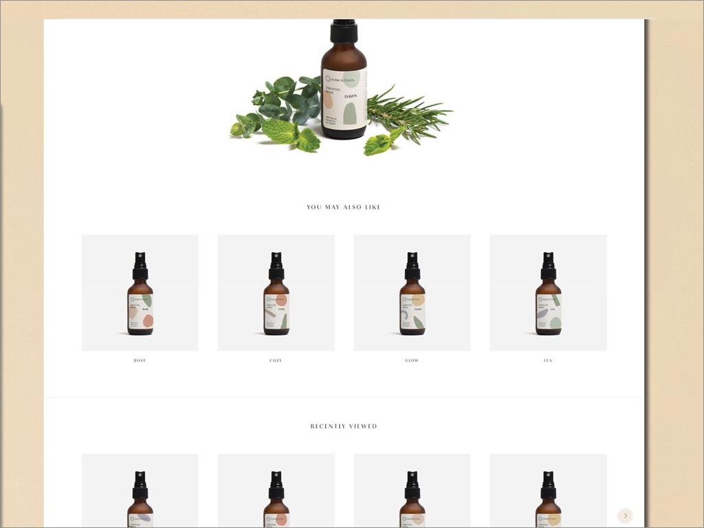 Aiden＆Coco香水品牌網(wǎng)站頁面設計
